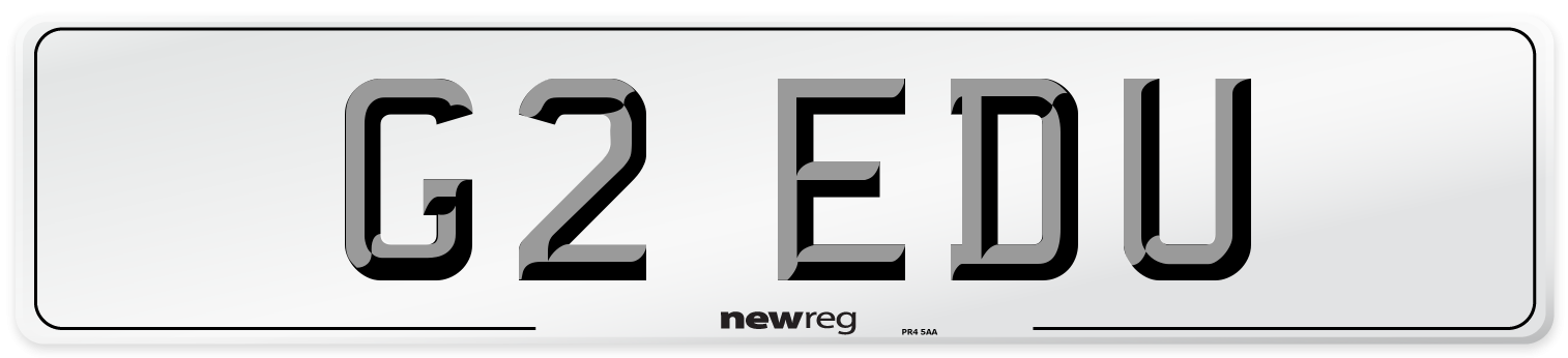 G2 EDU Number Plate from New Reg